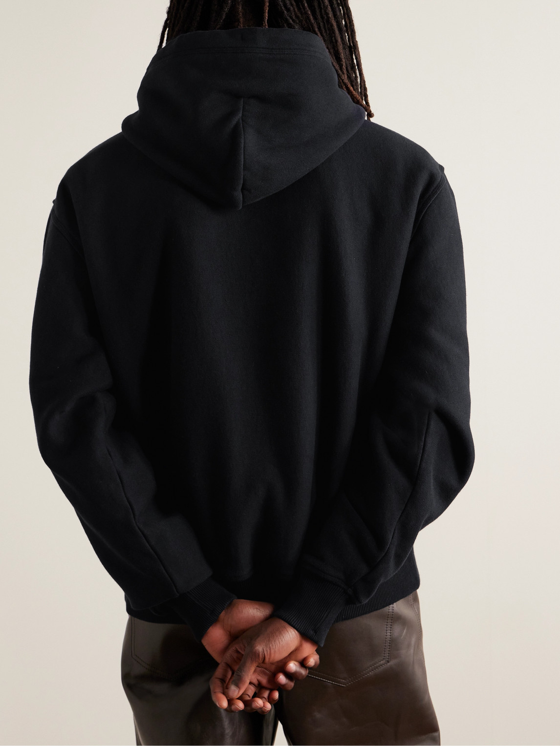 Shop Burberry Logo-appliquéd Cotton-jersey Hoodie In Black