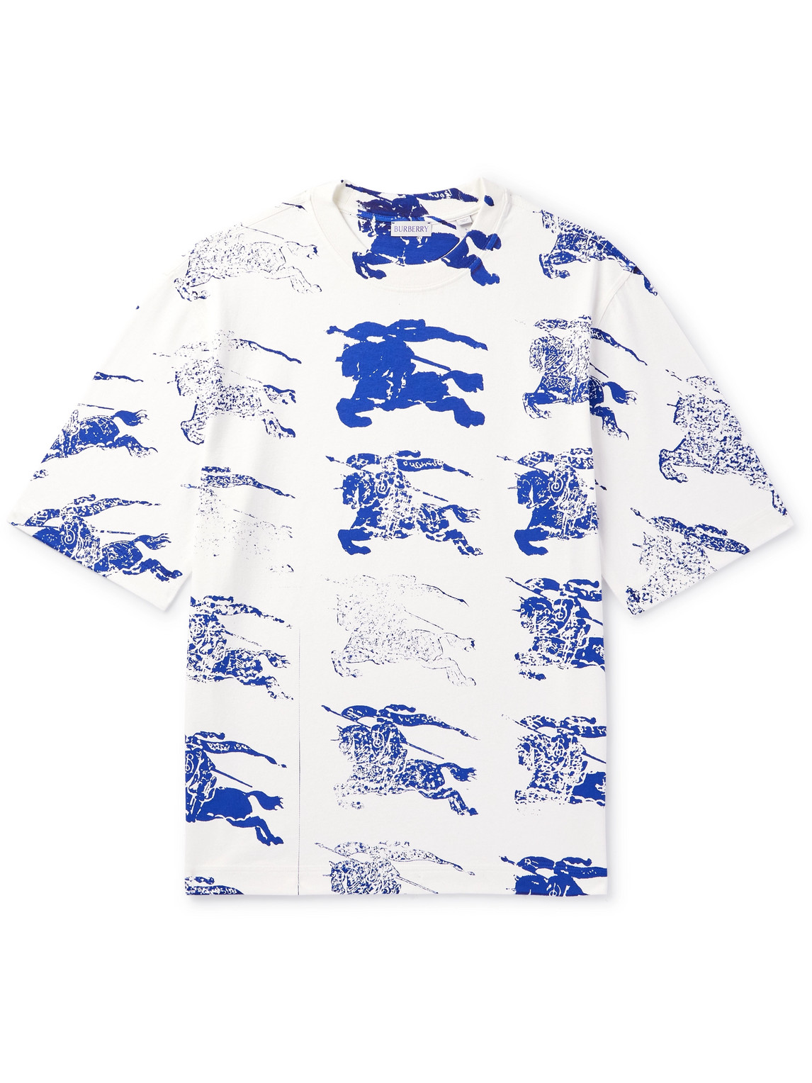 Burberry Logo-print Cotton-blend T-shirt In White