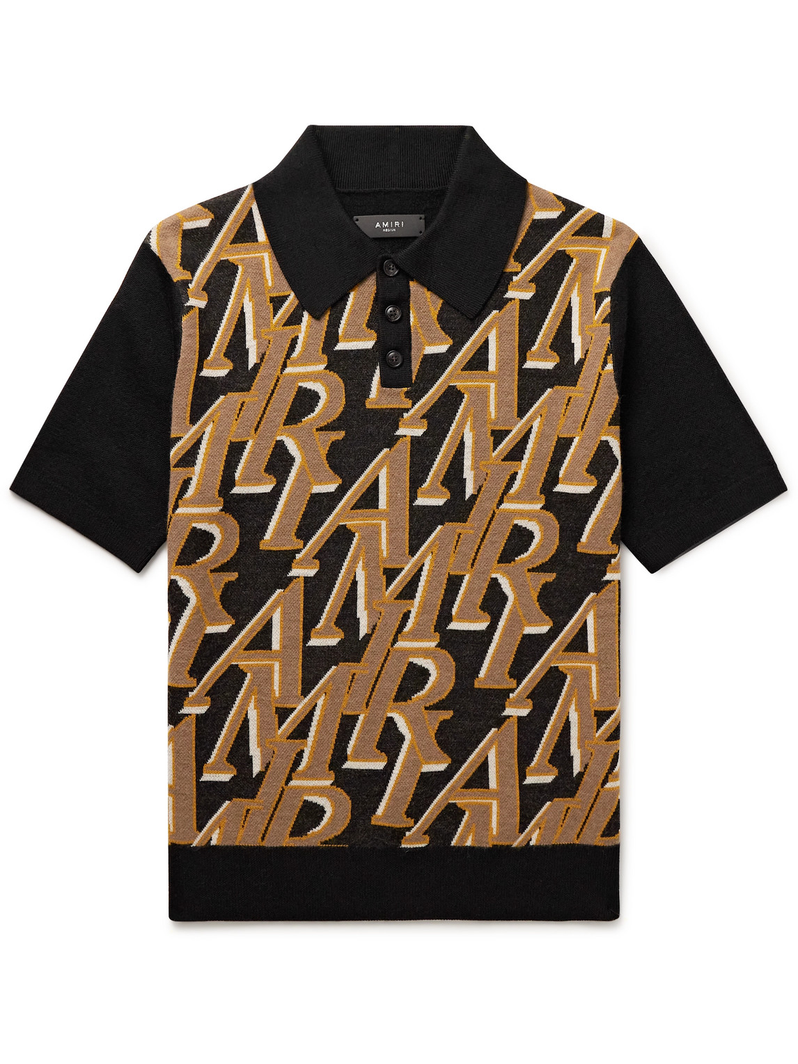 Amiri Black Repeat Polo In Black