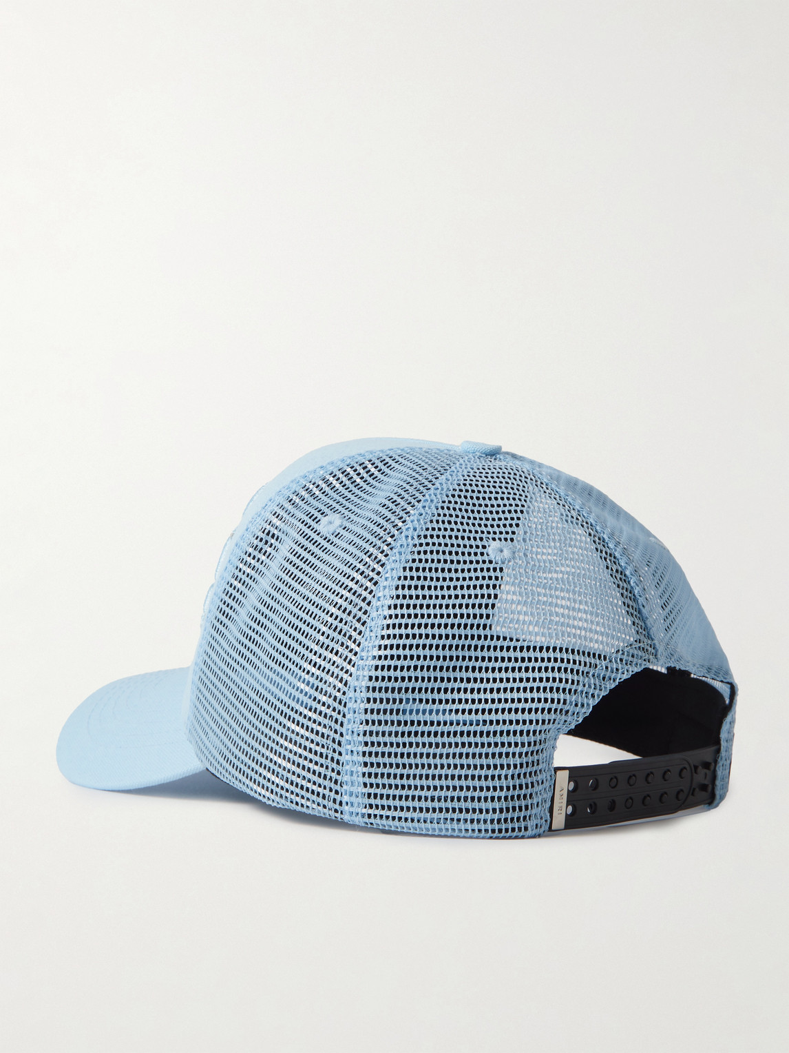 Shop Amiri Logo-embroidered Cotton-canvas And Mesh Trucker Hat In Blue