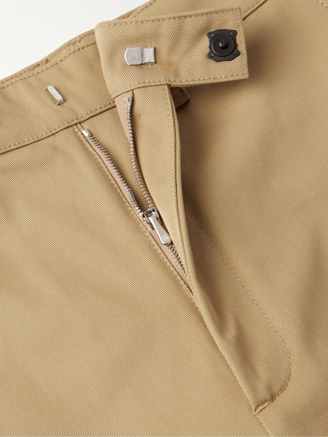 Shop Amiri Wide-leg Logo-embroidered Cotton-drill Chinos In Brown
