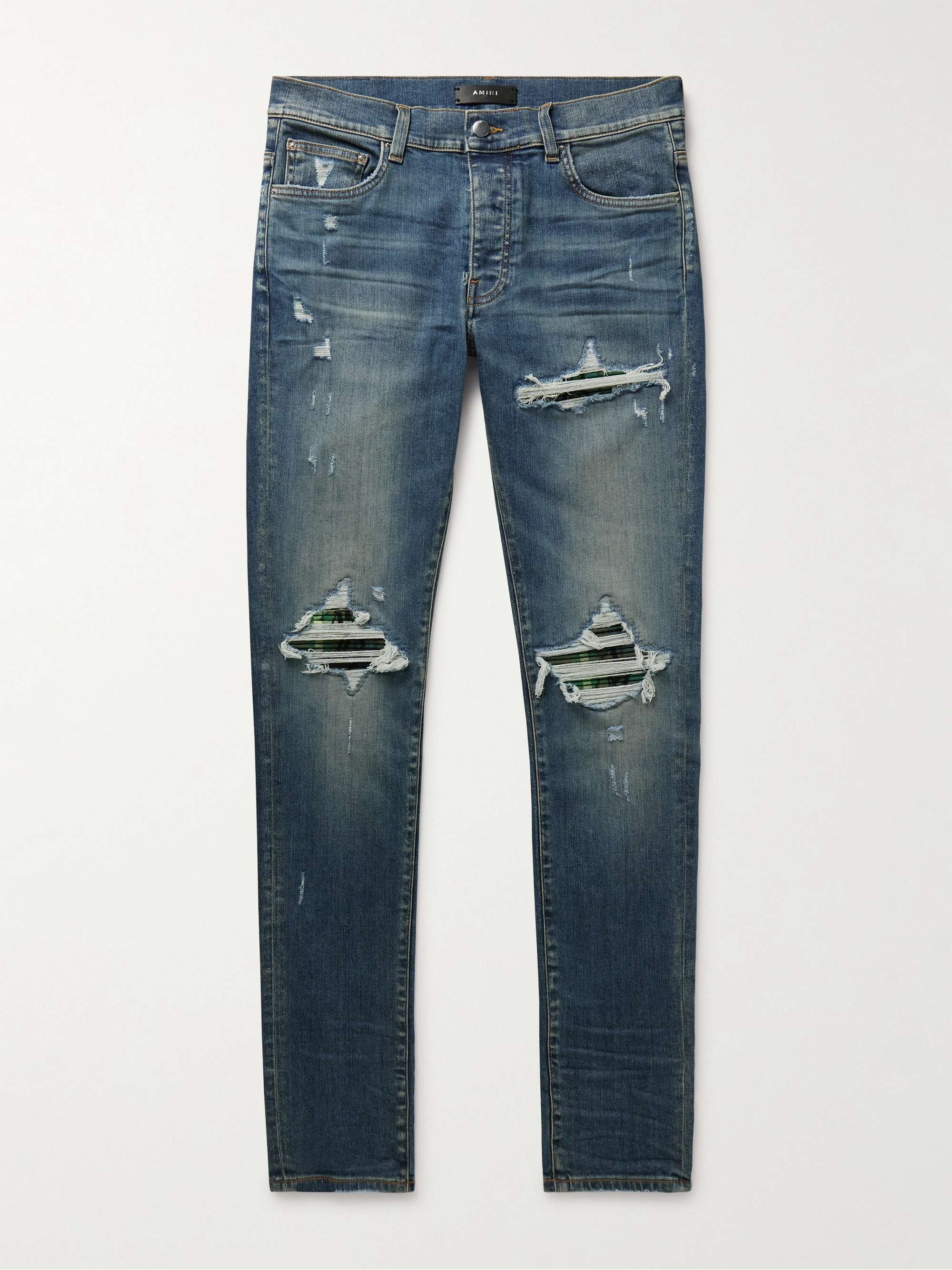 AMIRI MX1 Skinny-Fit Panelled Distressed Jeans for Men