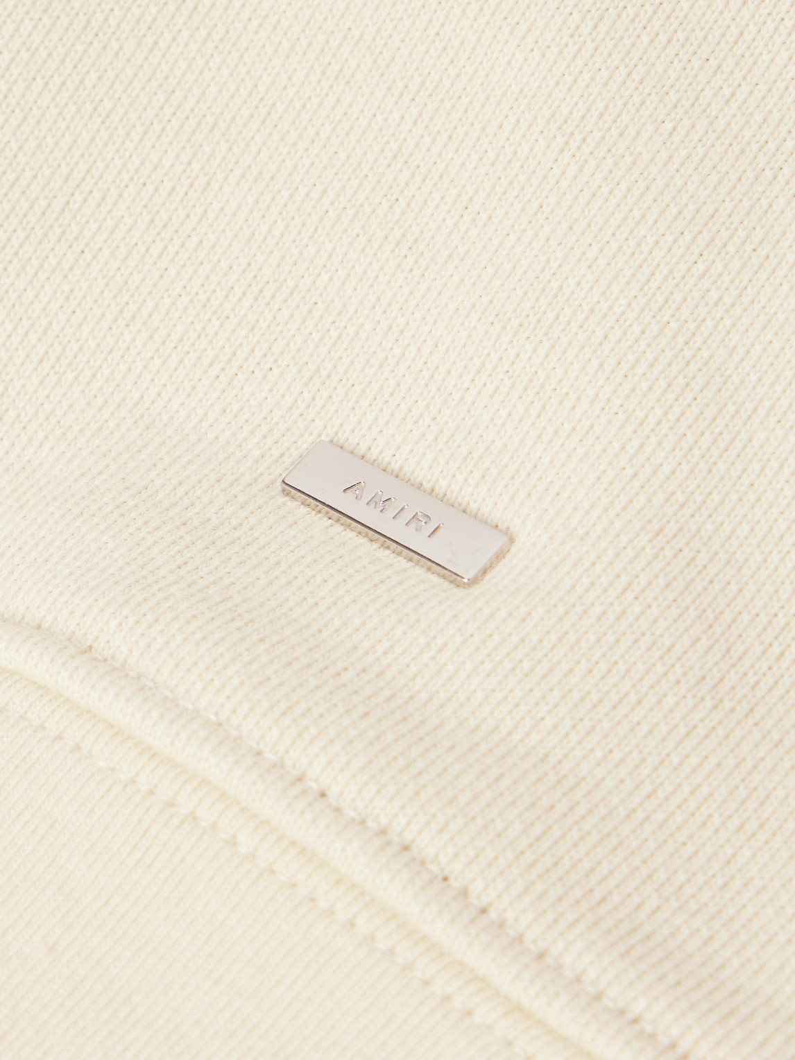 Shop Amiri Logo-embroidered Cotton-jersey Sweatshirt In Neutrals