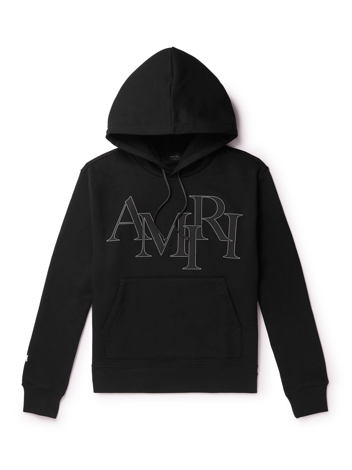 Amiri Logo-appliquéd Cotton-jersey Hoodie In Black