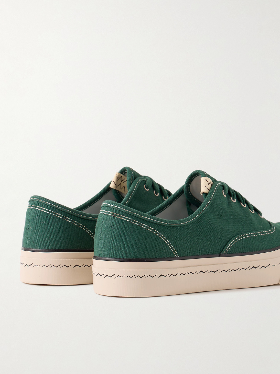 Shop Visvim Logan Canvas Sneakers In Green