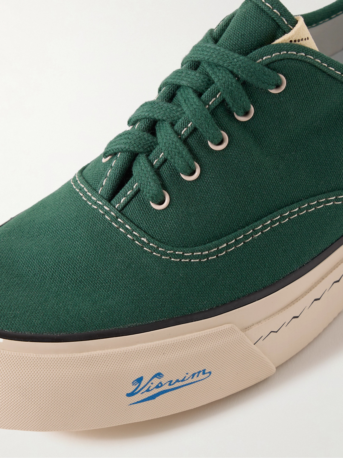 Shop Visvim Logan Canvas Sneakers In Green