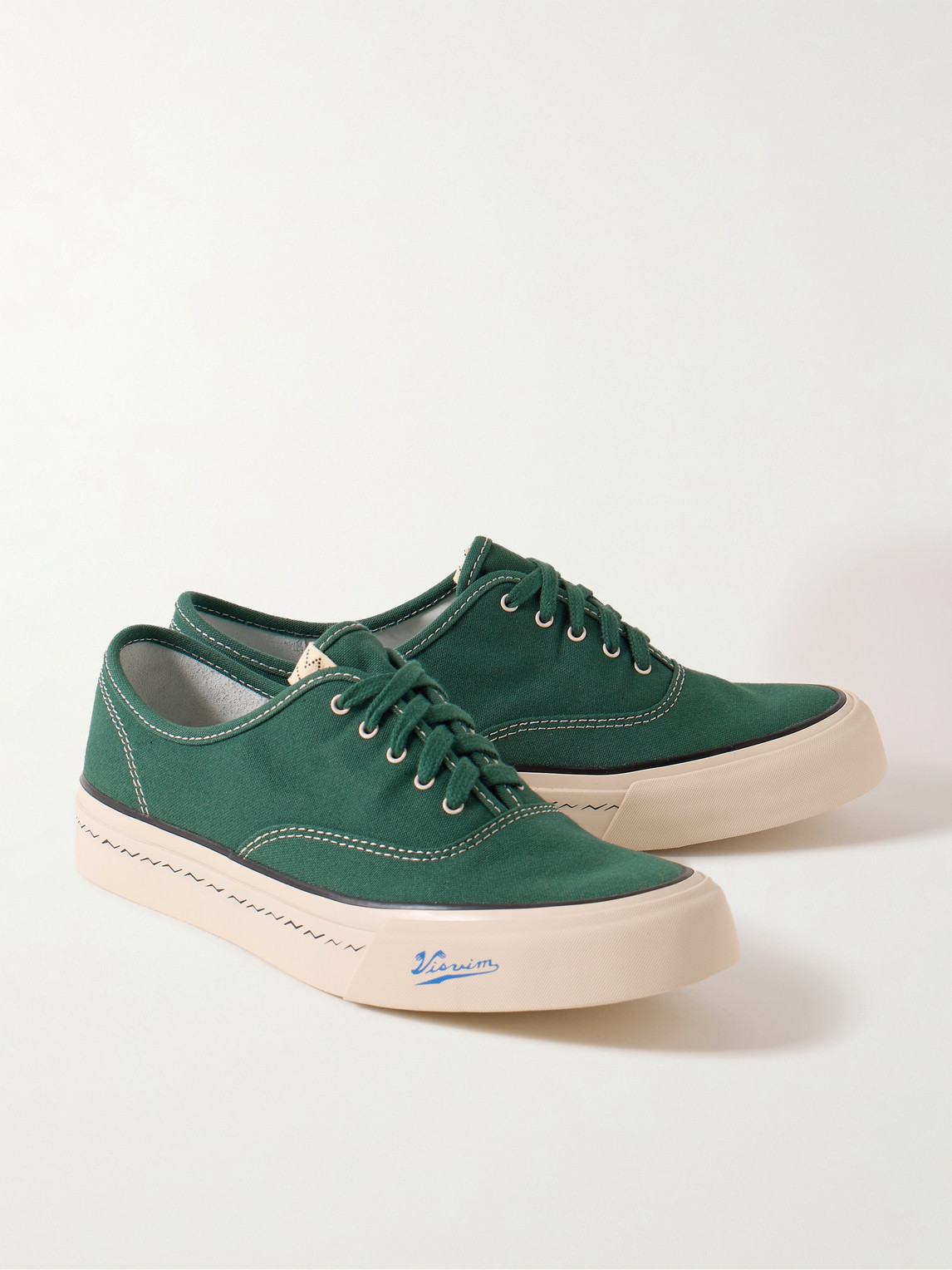 Shop Visvim Logan Canvas Sneakers In Green