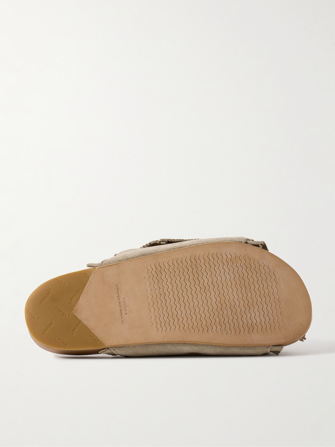 Shop Visvim Christo Shaman-folk Fringed Suede Sandals In Neutrals