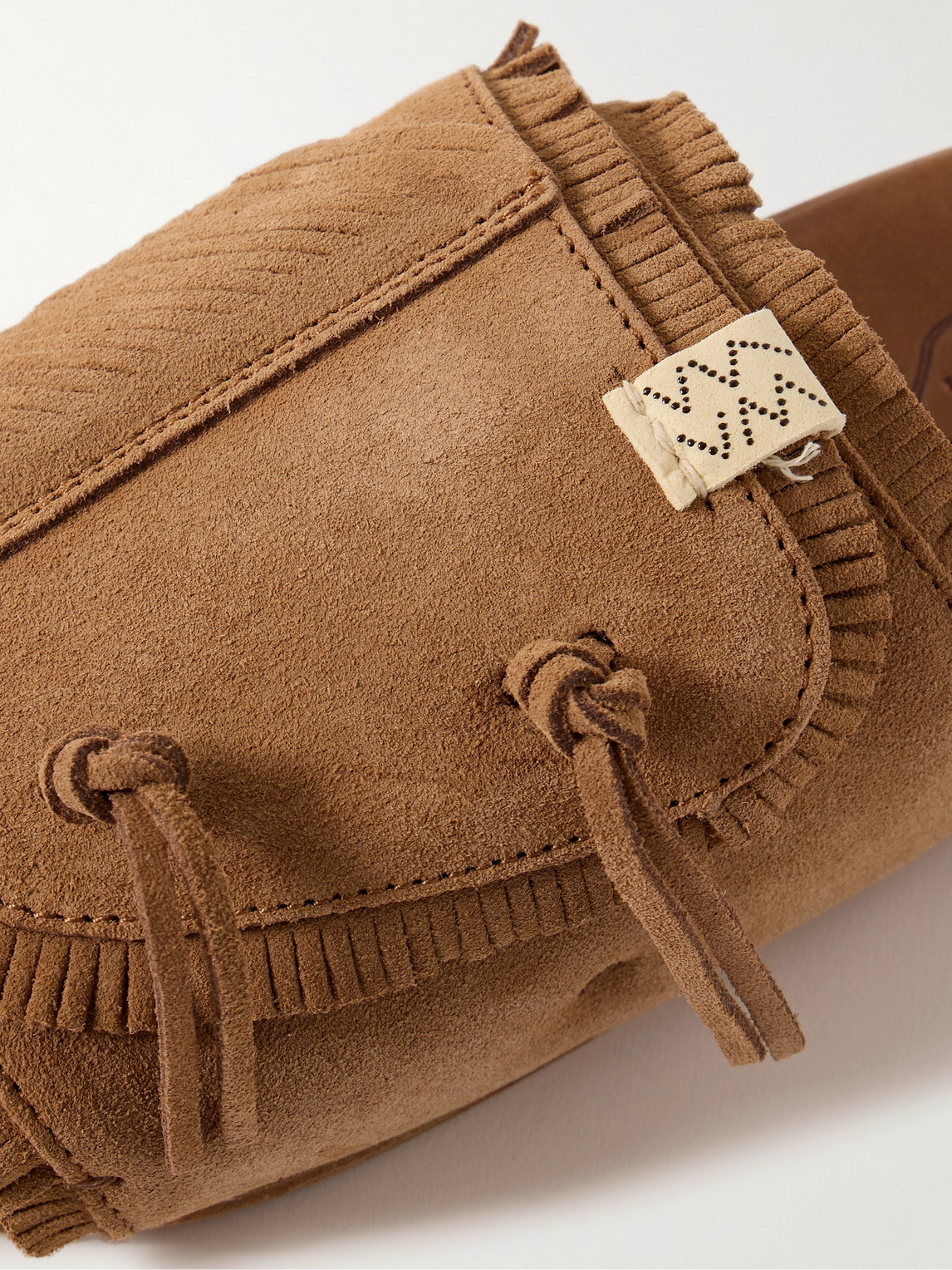 Shop Visvim Christo Shaman-folk Fringed Suede Sandals In Brown