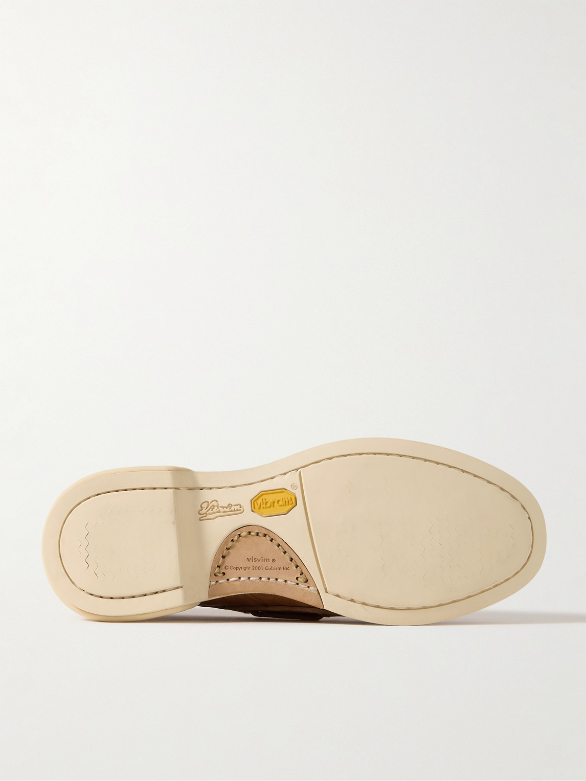 Visvim Americana Ii Eye-folk Textured-leather Boat Shoes In Brown