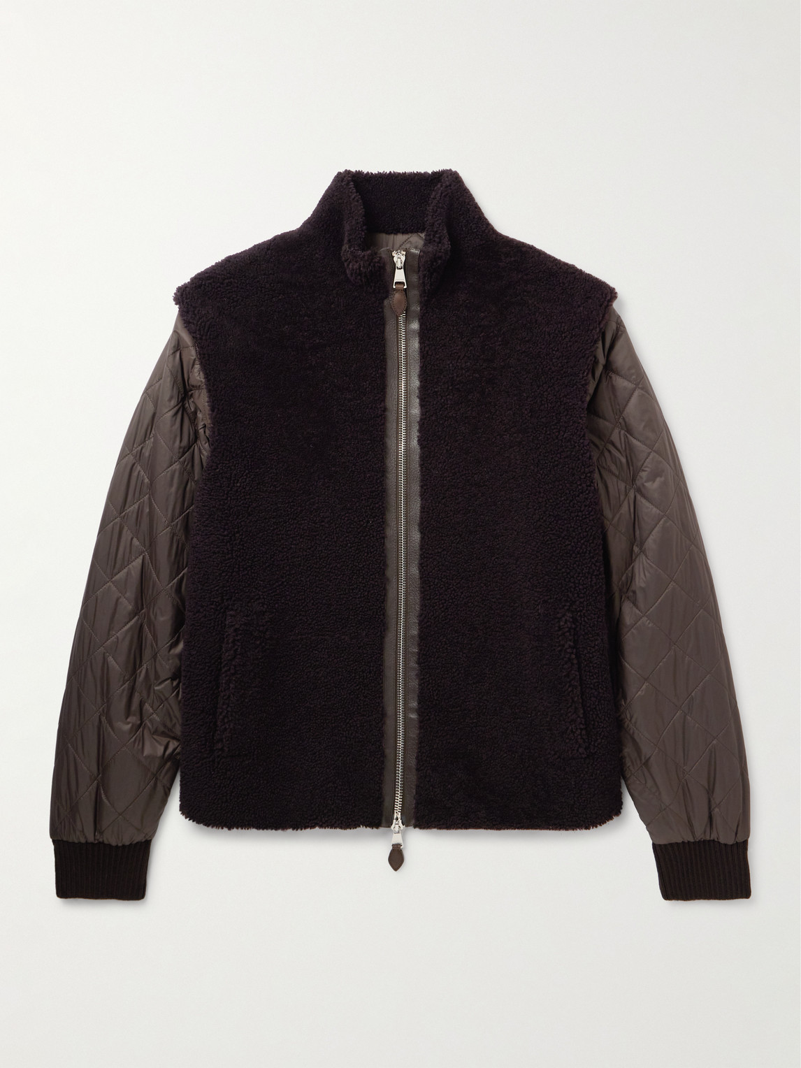 Purdey Convertible Leather-trimmed Wool-bouclé And Shell Jacket In Black