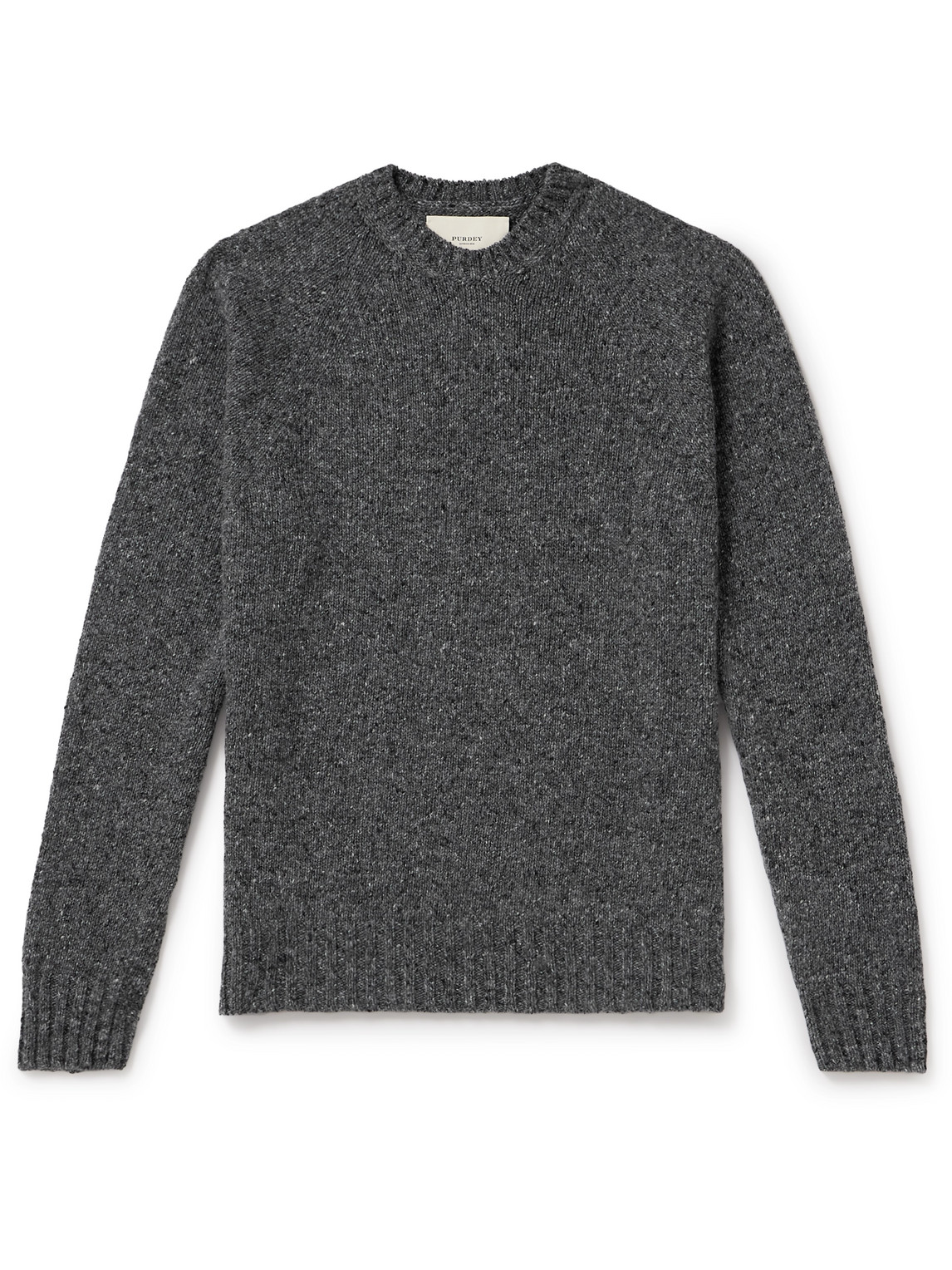 Purdey Cashmere Donegal Sweater In Gray
