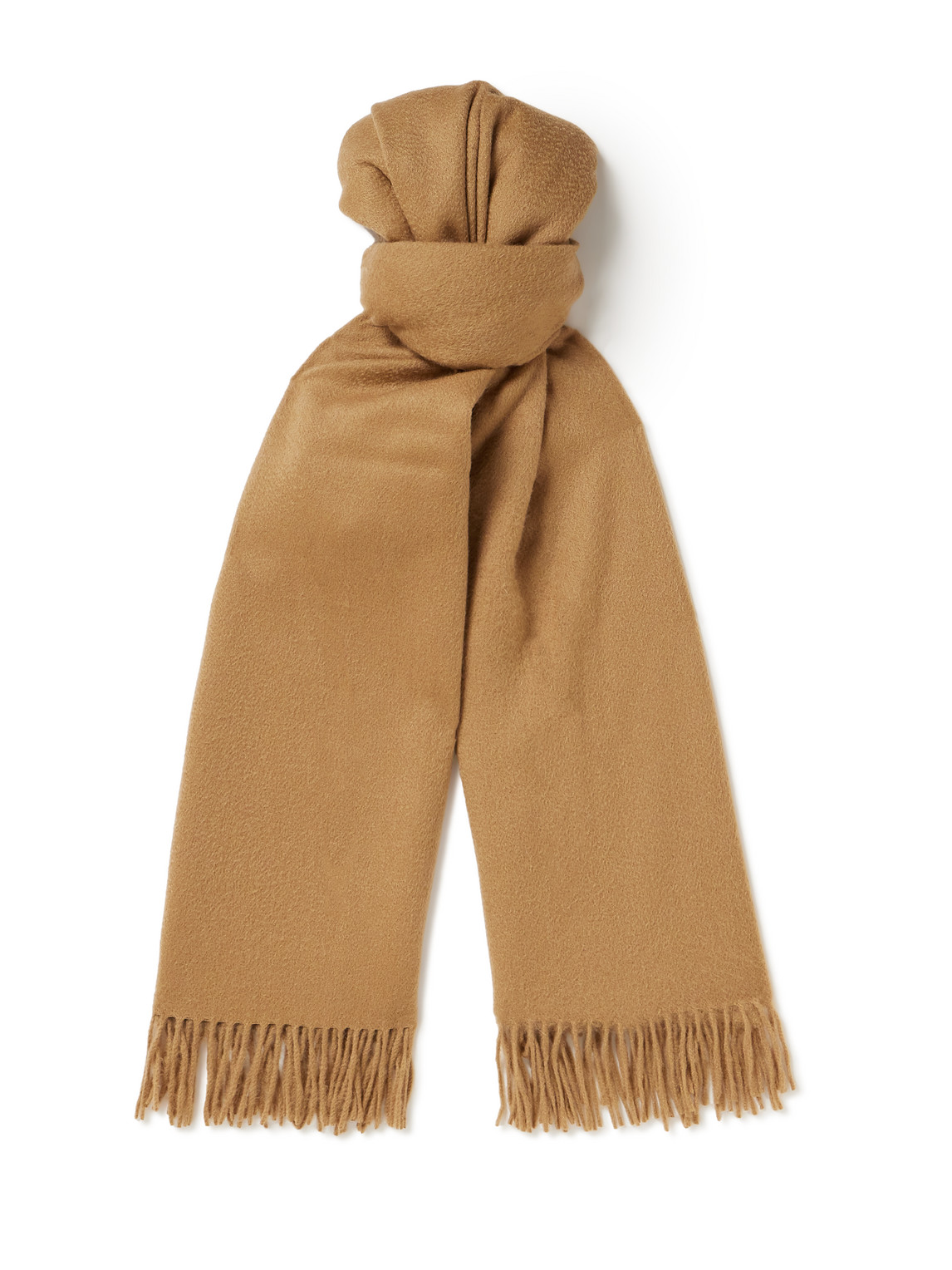 Purdey Fringed Cashmere Scarf In Brown