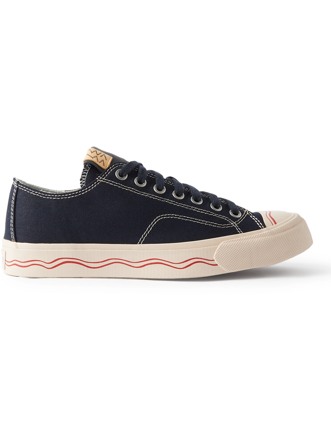Visvim Seeger Leather And Rubber-trimmed Canvas Sneakers In Blue