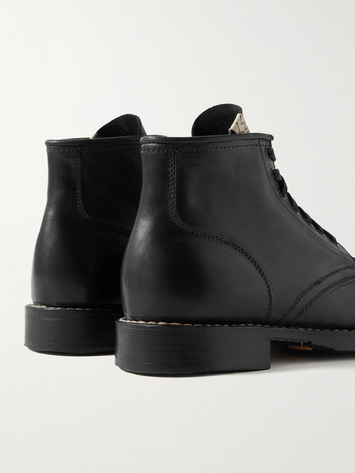 Shop Visvim Brigadier Folk Leather Boots In Black