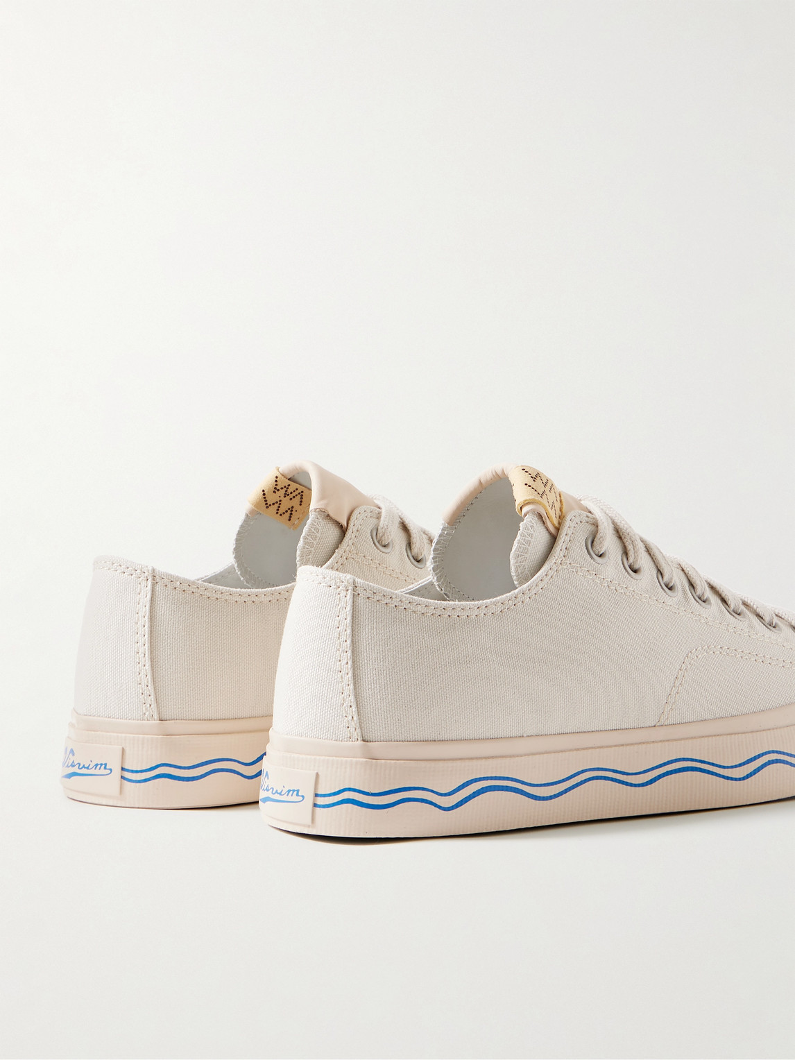 Shop Visvim Seeger Leather-trimmed Canvas Sneakers In White