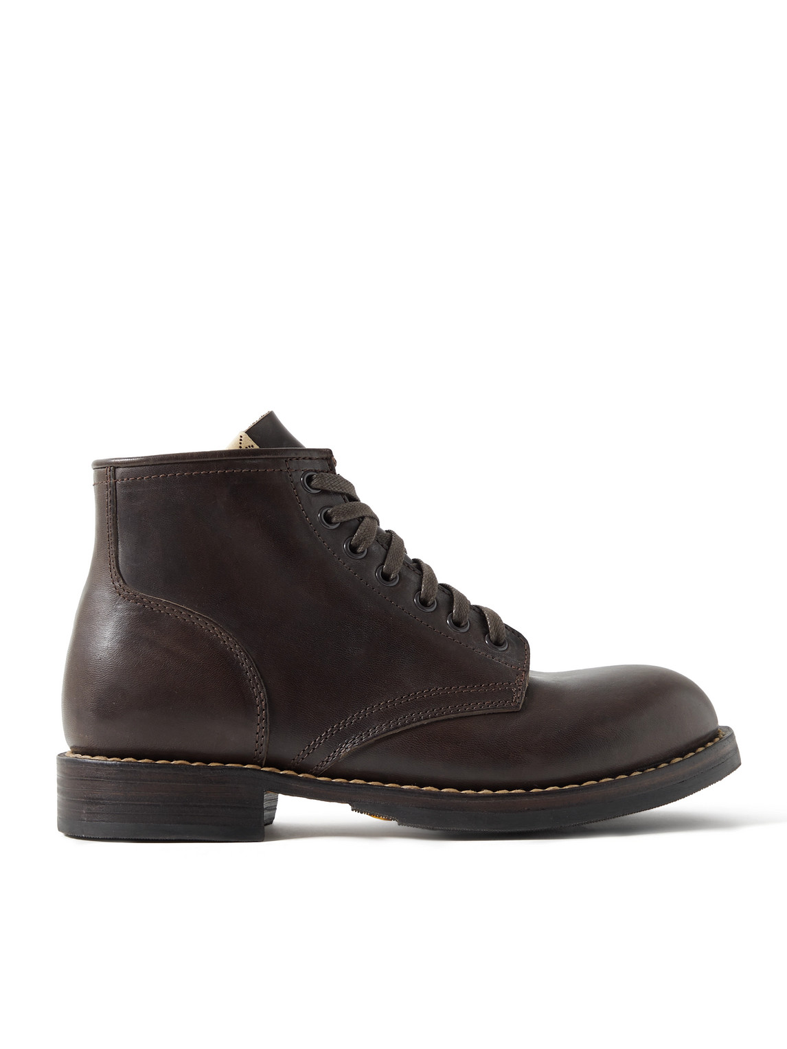 Visvim Brigadier Folk Leather Boots In Brown