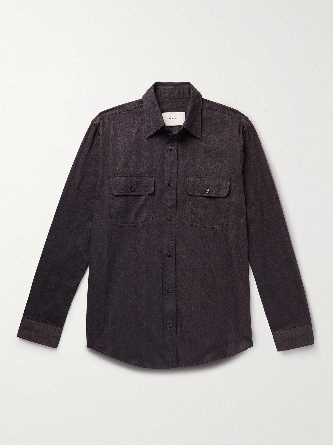 Purdey Herringbone Shirt In Brown