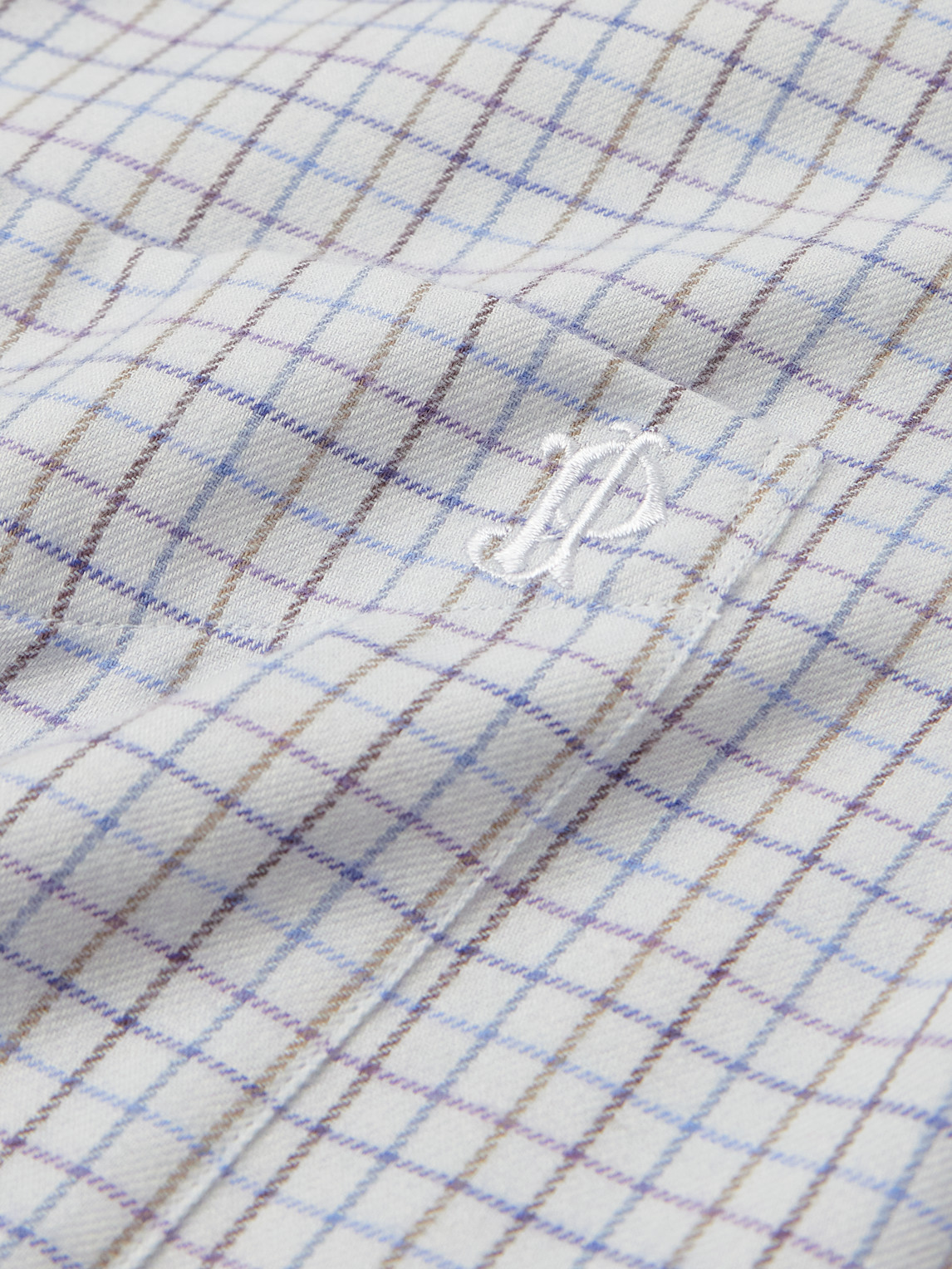 Shop Purdey Checked Cotton And Cashmere-blend Shirt In Blue