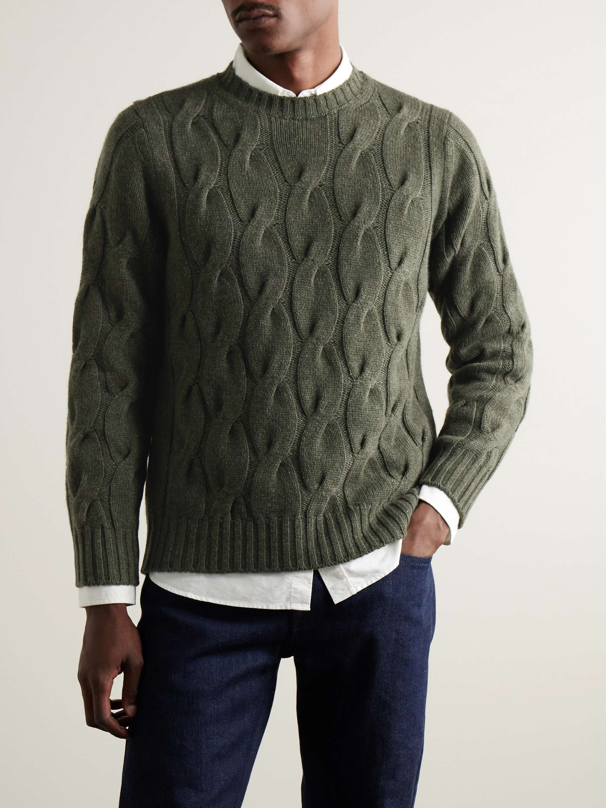 PURDEY Cable-Knit Cashmere Sweater for Men | MR PORTER