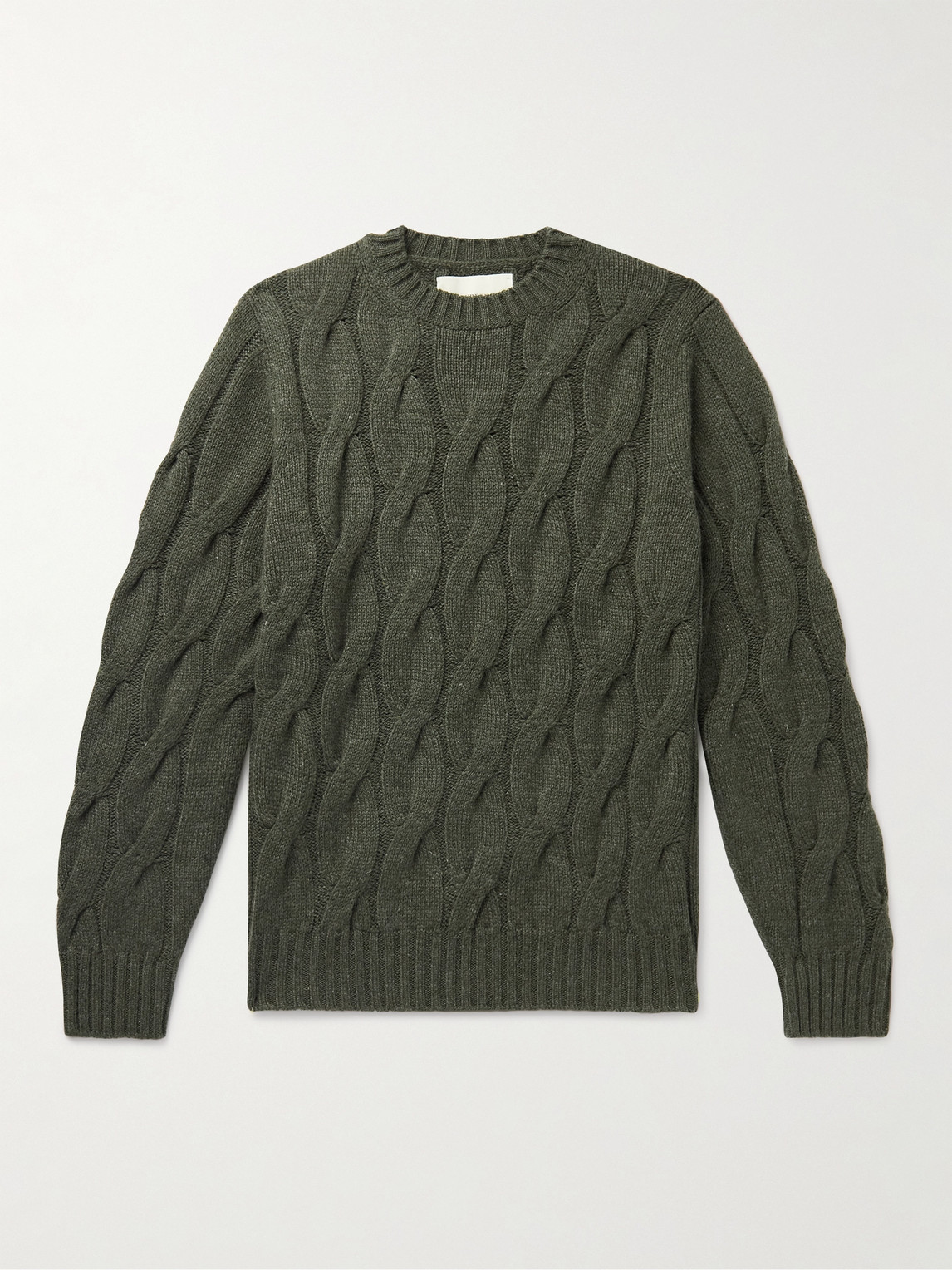Purdey Cashmere Cable Knit Sweater In Green
