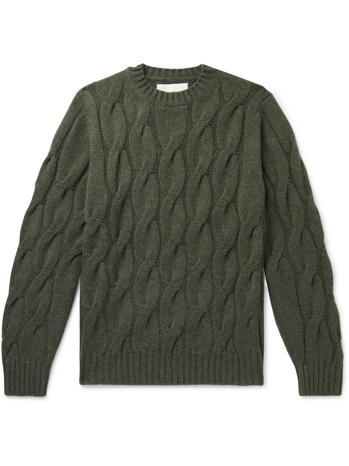 Shop Purdey Cable-knit Cashmere Sweater In Green