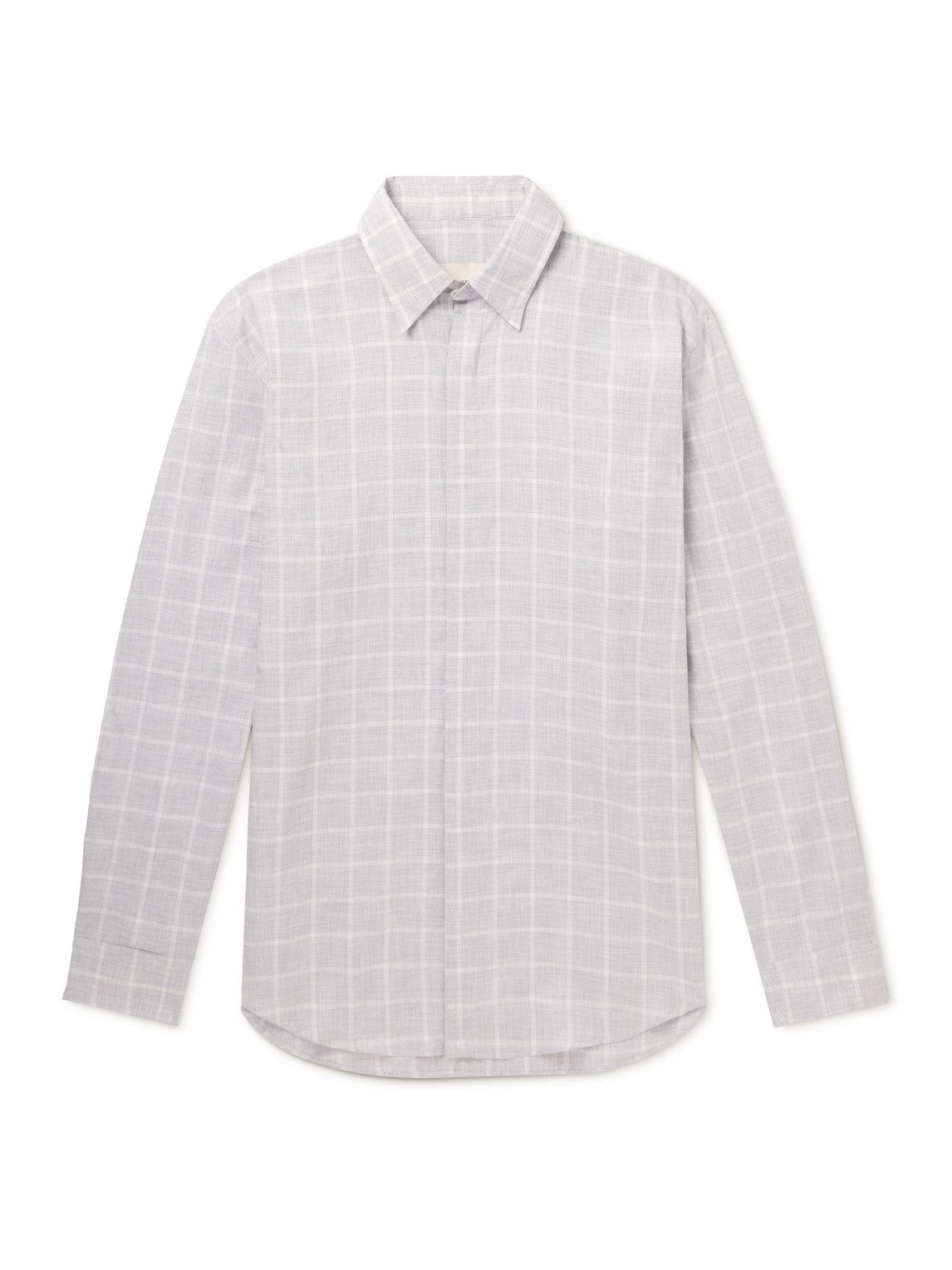 Purdey Estate Checked Cotton-flannel Shirt In Gray