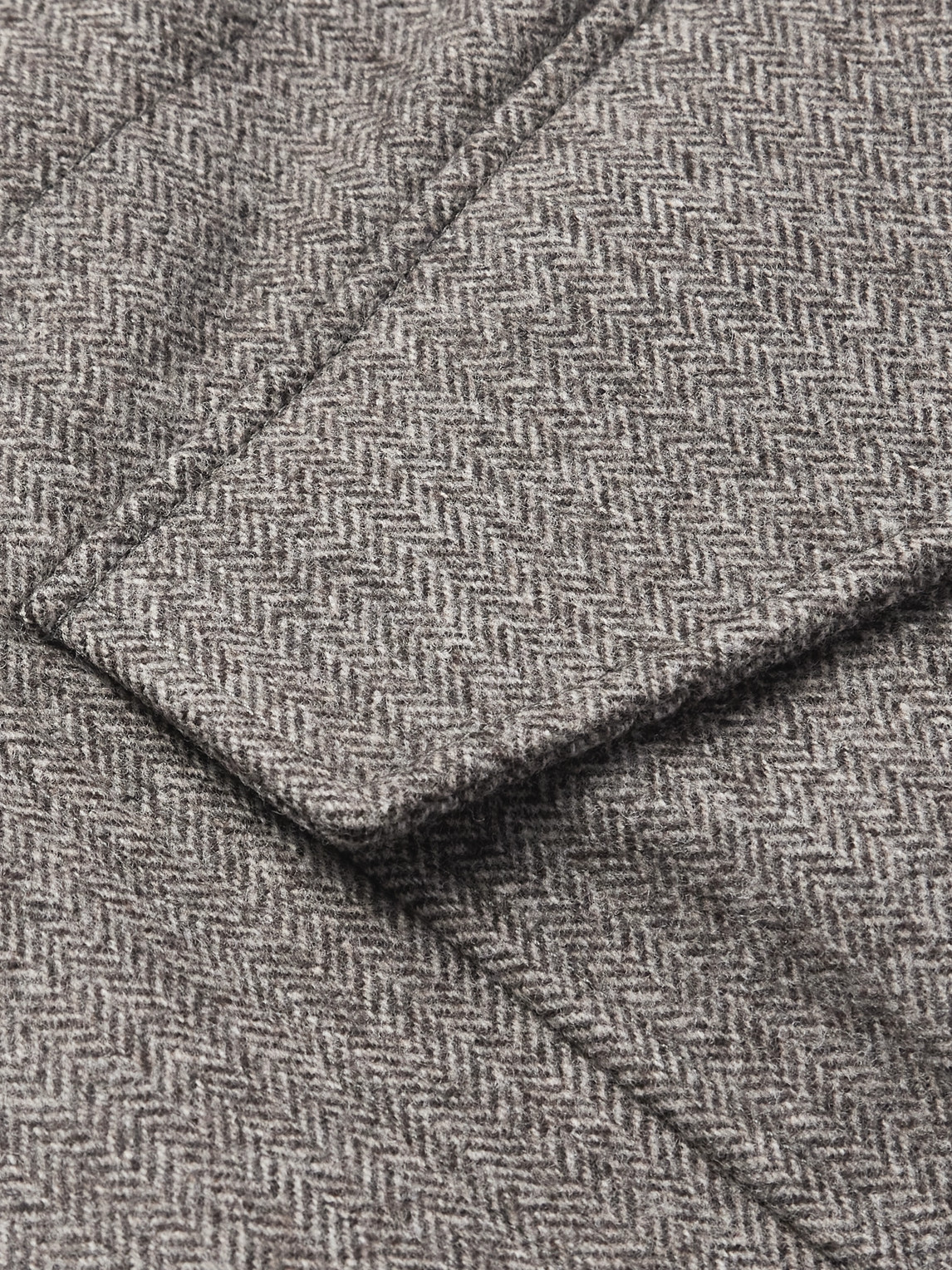 Shop Purdey Field Leather-trimmed Herringbone Wool Parka In Gray