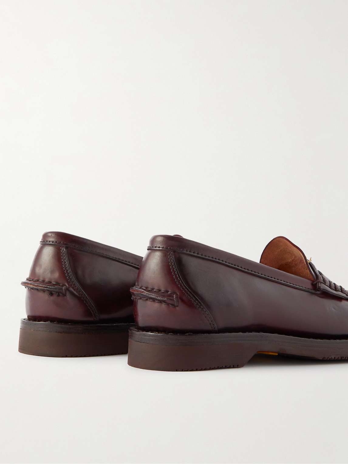 Visvim Fabro Folk Leather Penny Loafers | Smart Closet