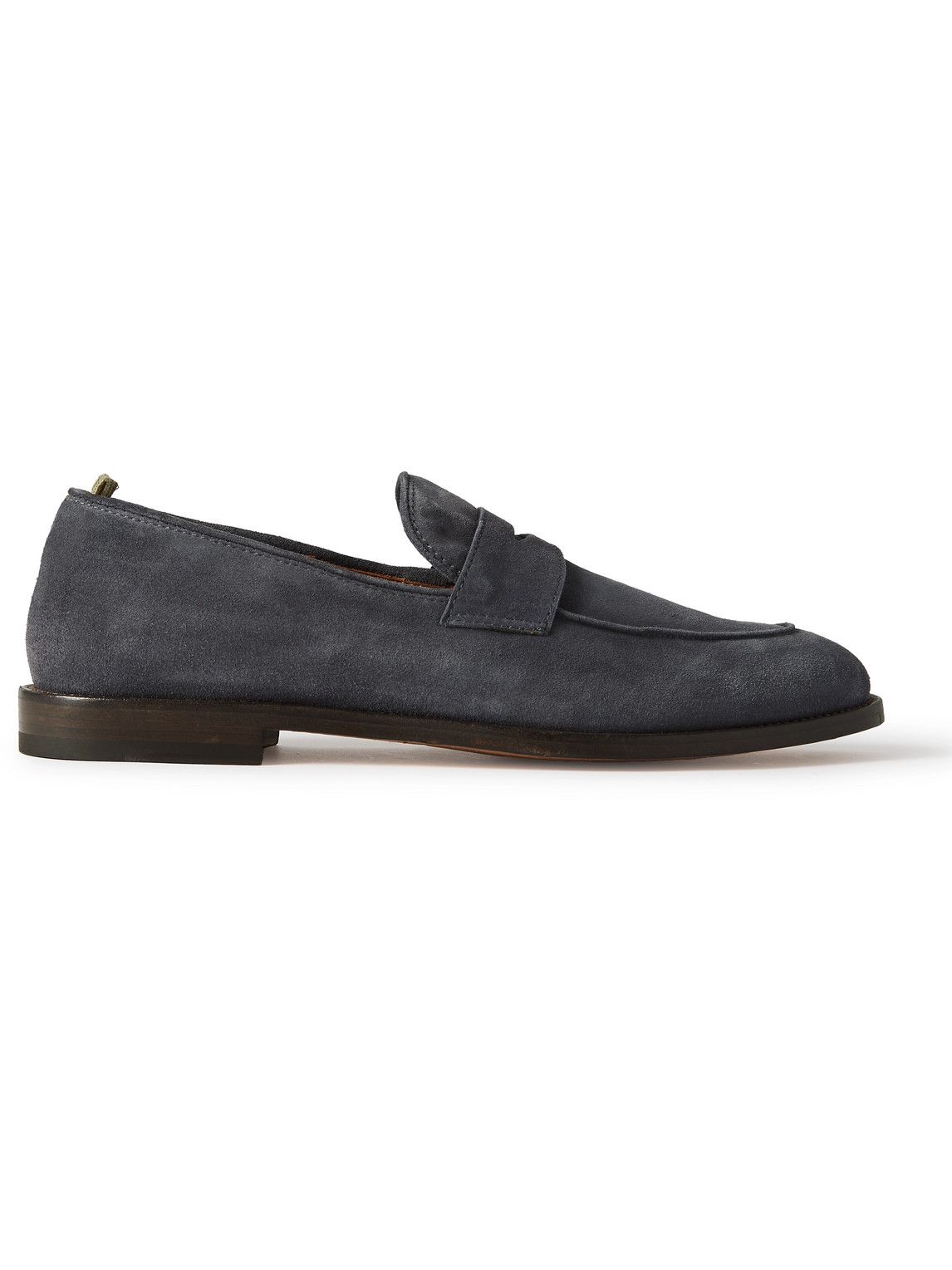 Officine Creative Opera Suede Penny Loafers In Black