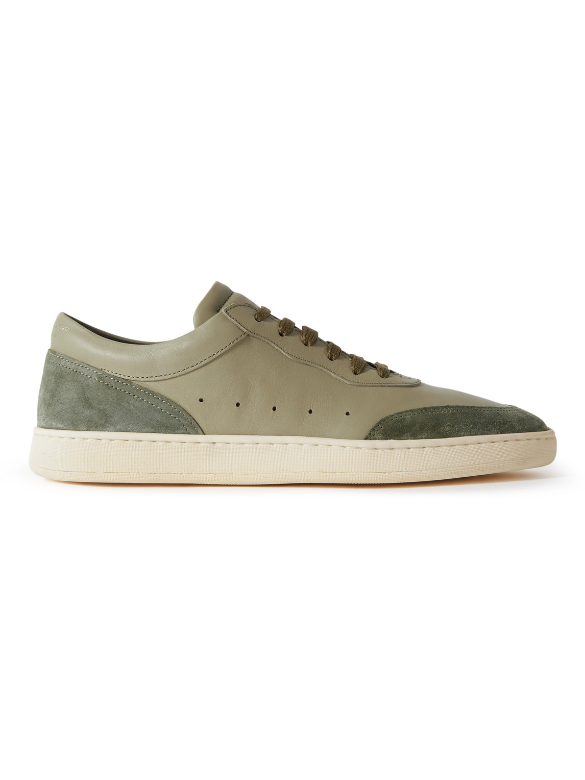 Officine Creative Kris Lux Aero Suede-panelled Leather Sneakers In Green