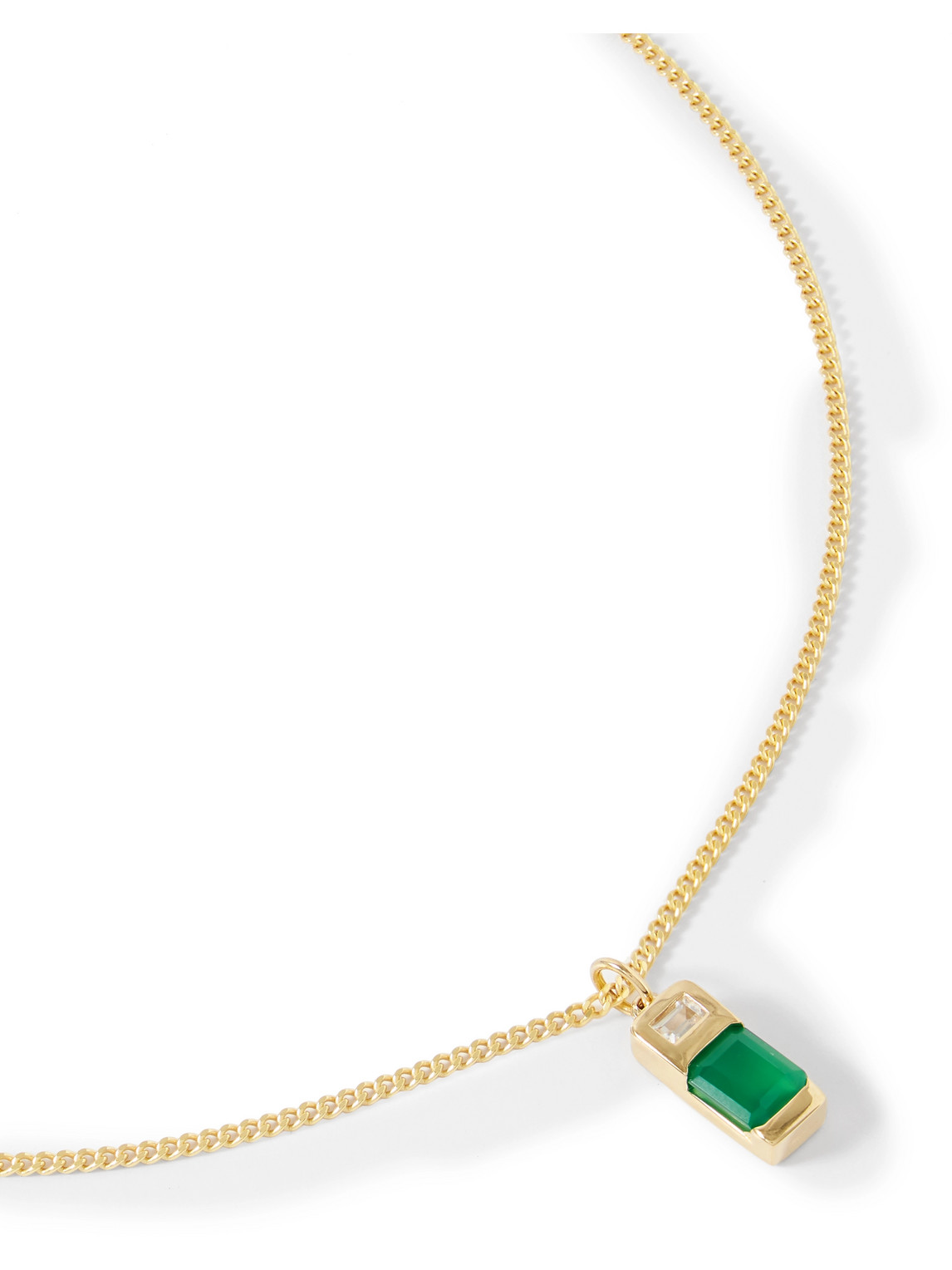Miansai Everett Williams Gold Vermeil, Agate And Sapphire Necklace In Green