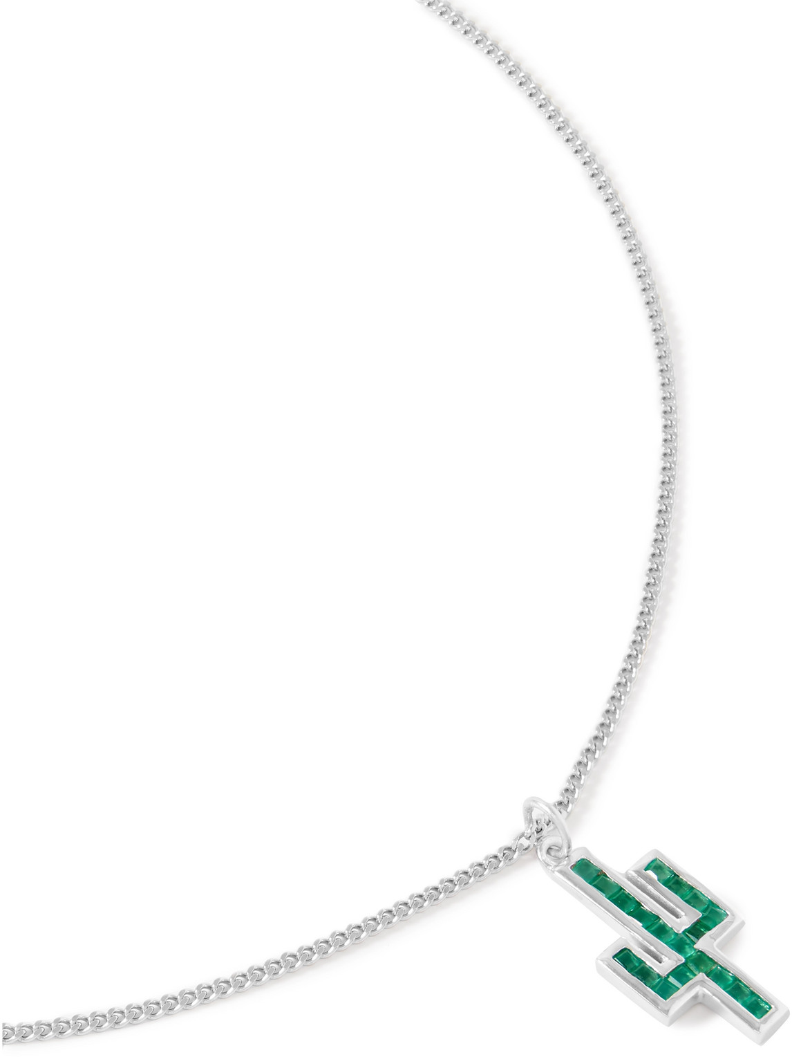 Miansai Everett Williams Silver And Onyx Pendant Necklace In Green