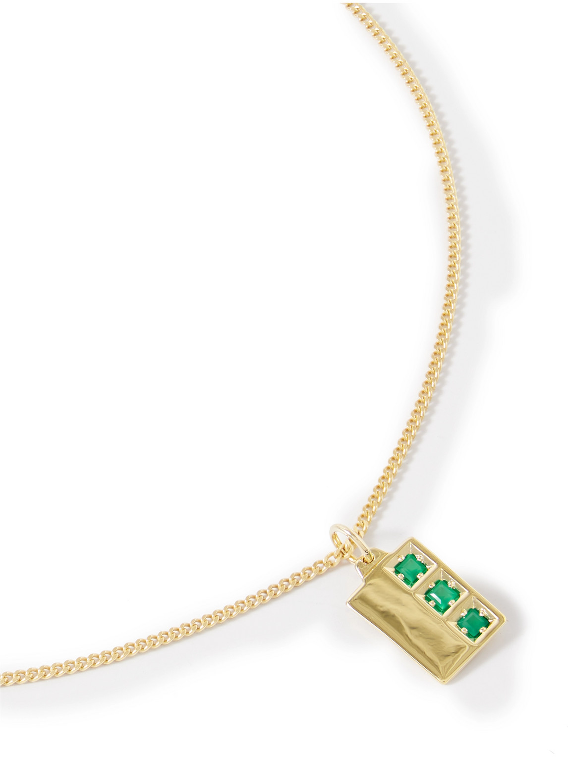 Miansai Everett Williams Virgil Gold Vermeil Agate Pendant Necklace In Green