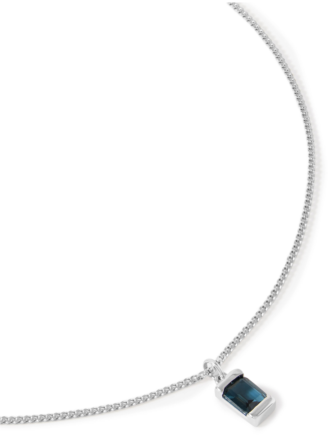 Miansai Valor Sterling Silver Topaz Pendant Necklace In Blue