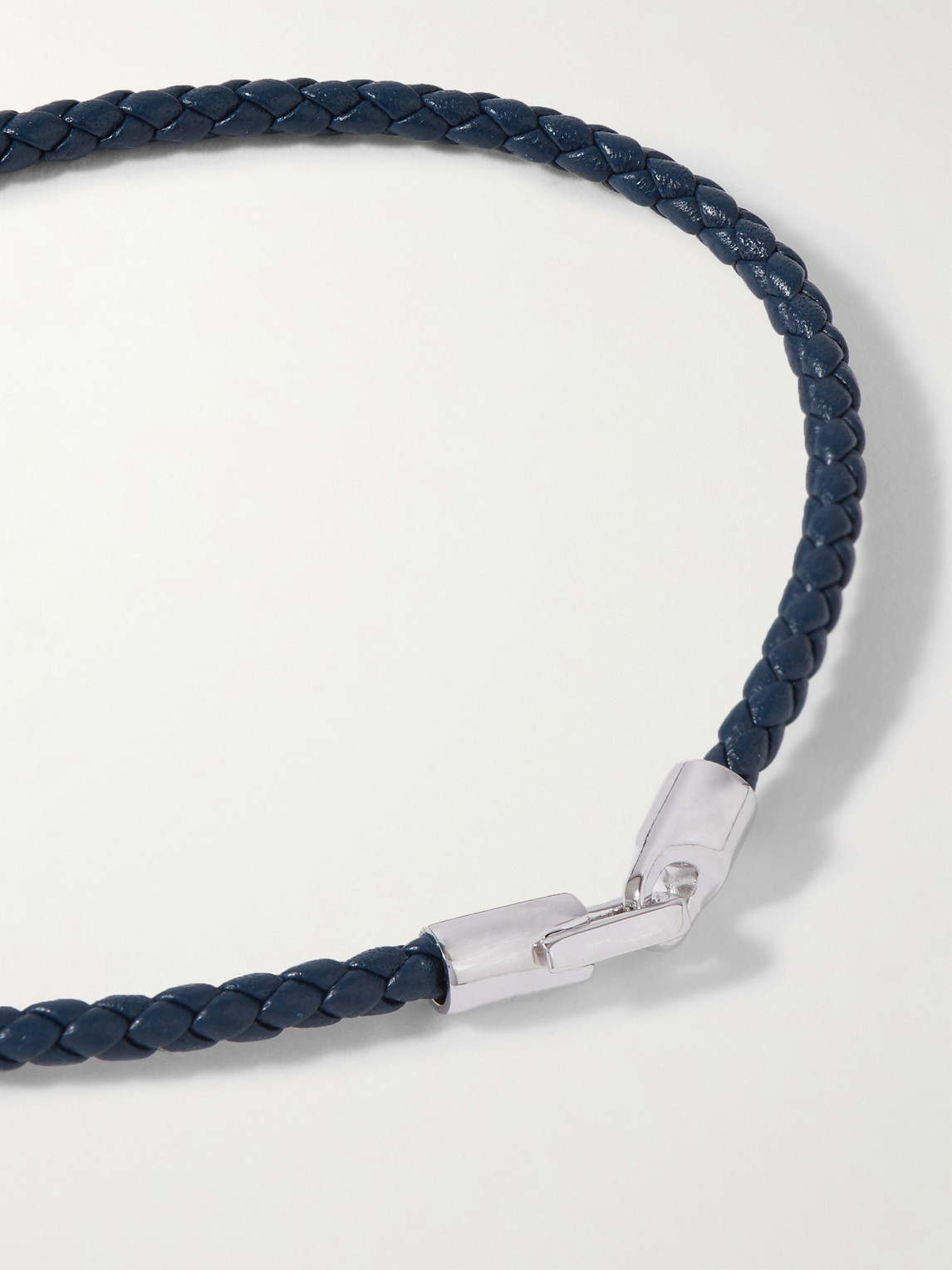 Shop Miansai Cruz Silver And Leather Bracelet In Blue