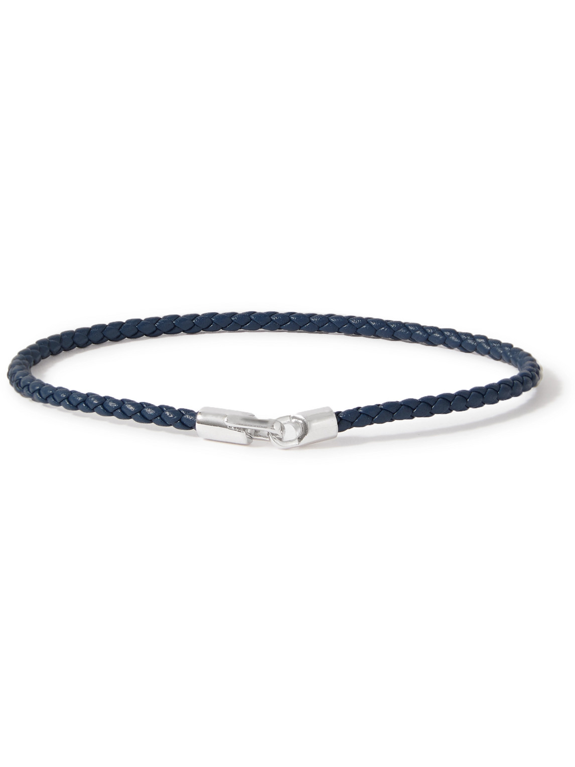 Miansai Cruz Silver And Leather Bracelet In Blue