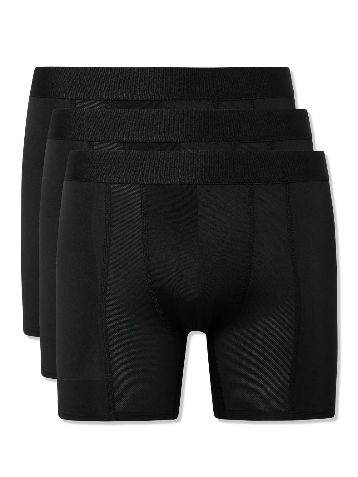 Shop Cdlp Three-pack Performance Stretch Recycled-jersey Boxer Briefs In Black