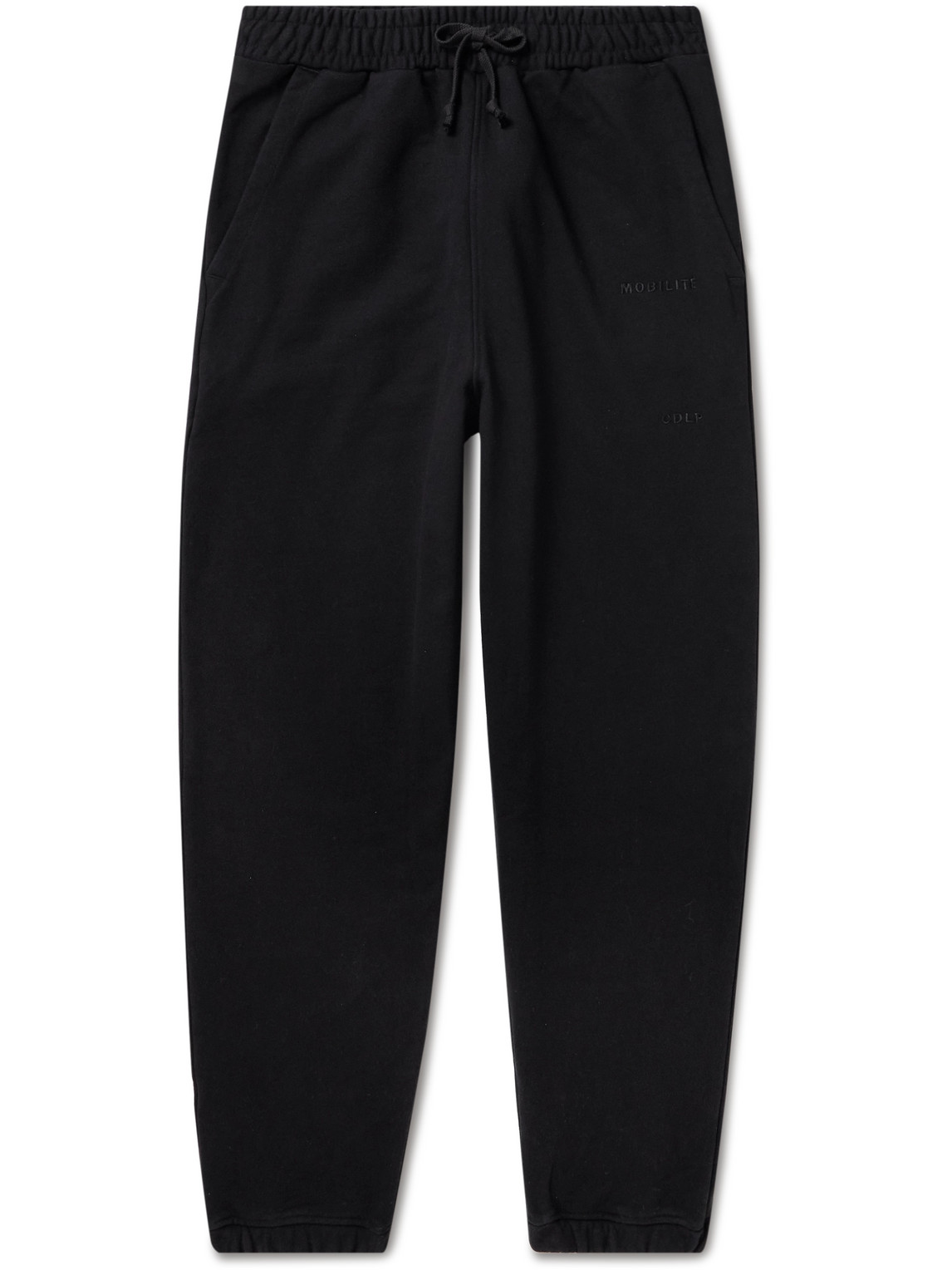 Cdlp Logo-embroidered Tapered Cotton-jersey Sweatpants In Black