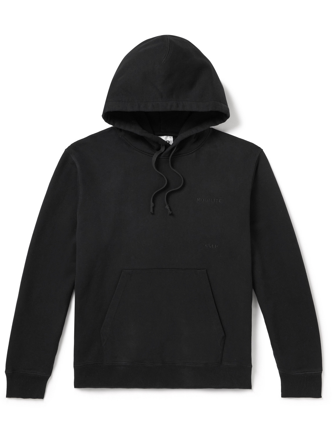 Cdlp Logo-embroidered Cotton-jersey Hoodie In Black