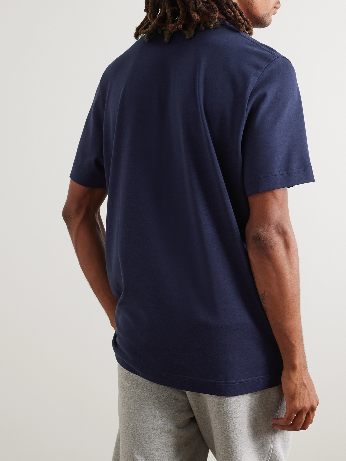 Shop Cdlp Lyocell And Pima Cotton-blend Jersey T-shirt In Blue