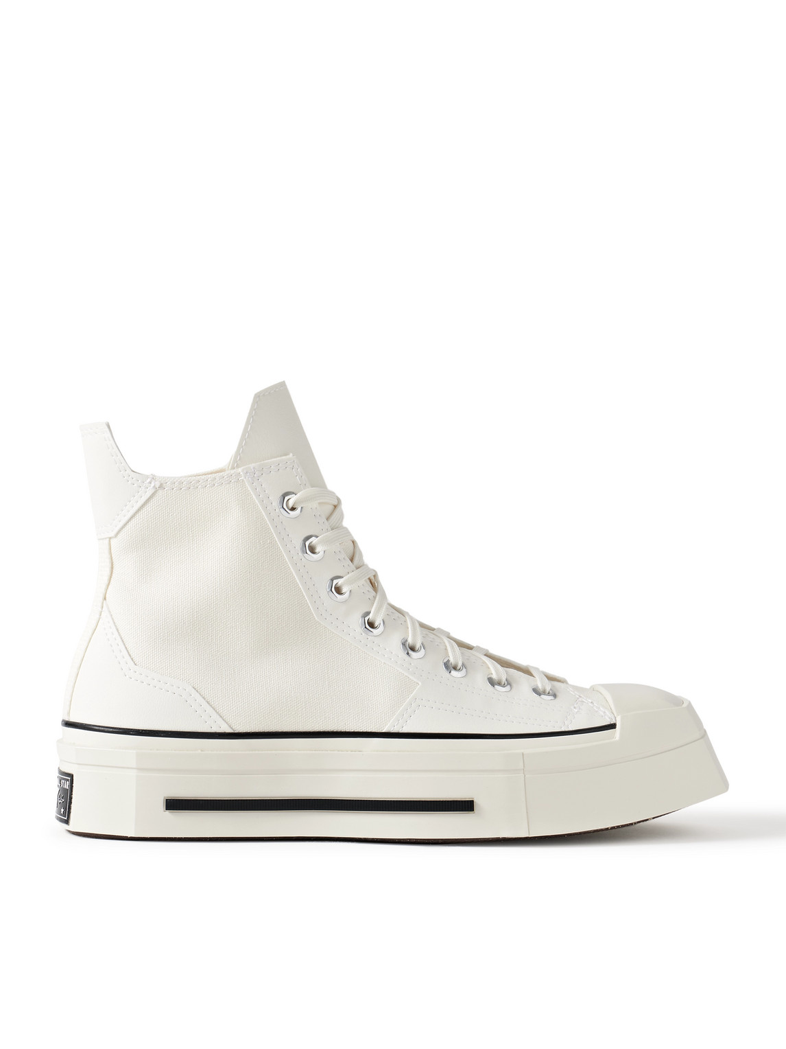 Chuck 70 De Luxe Leather and Canvas Platform High-Top Sneakers