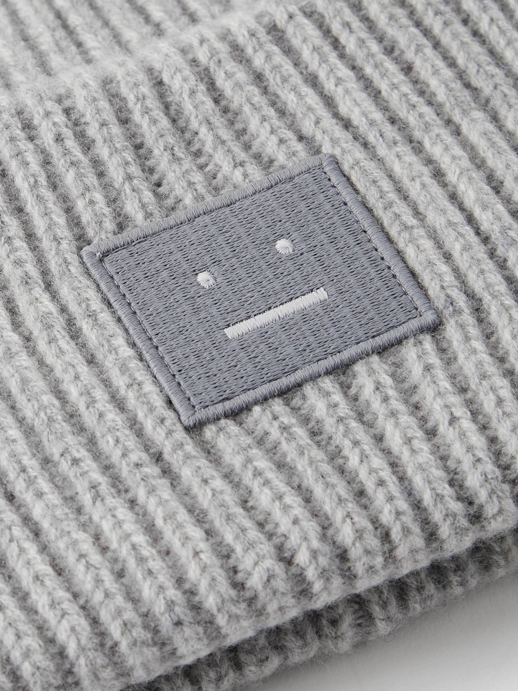 ACNE STUDIOS Logo-Appliquéd Ribbed Wool Beanie