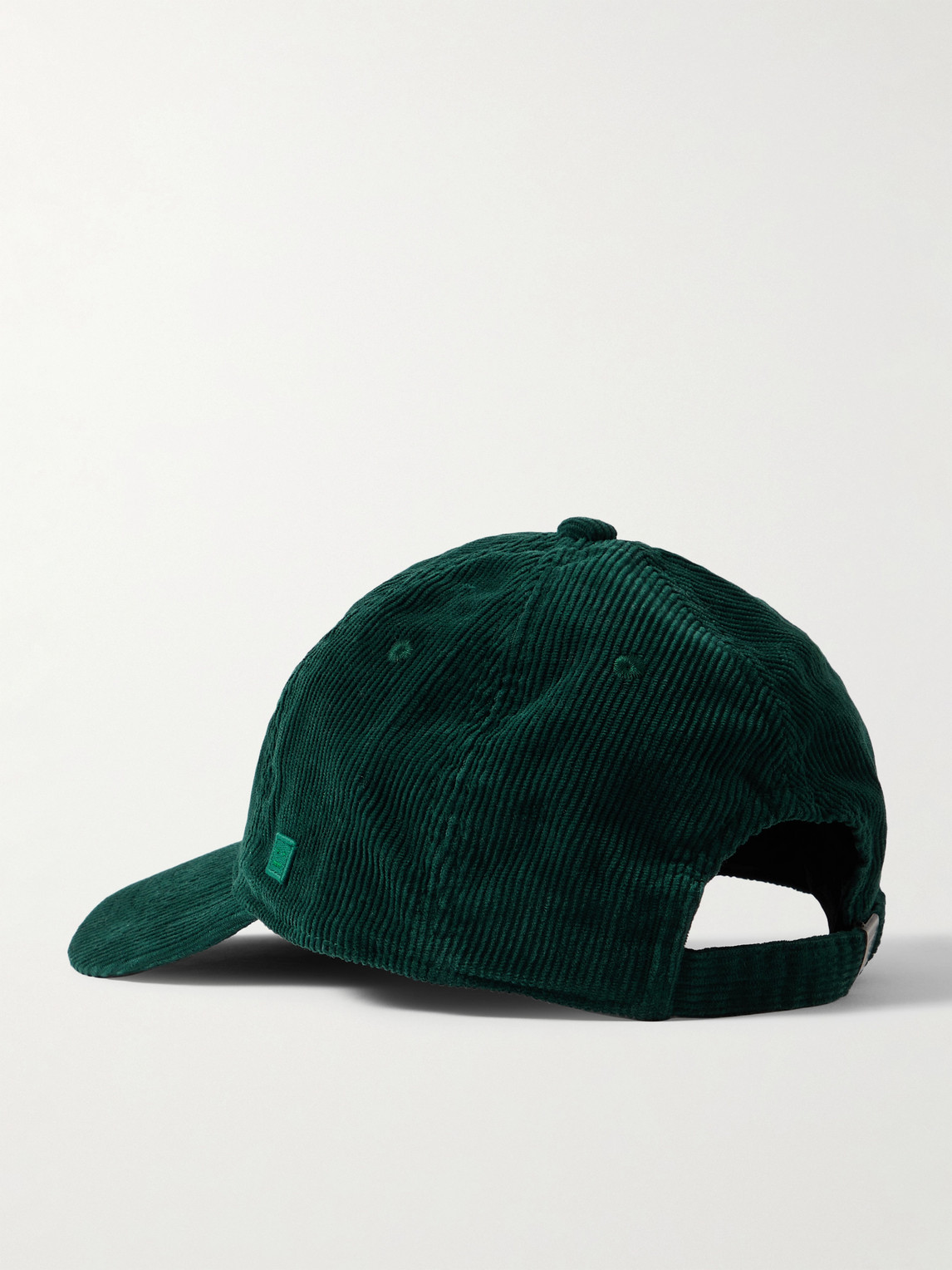 Shop Acne Studios Cunov Logo-appliquéd Cotton-corduroy Baseball Cap In Green
