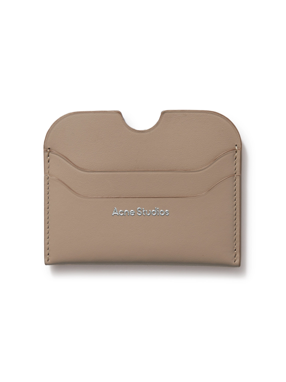 Acne Studios Elmas Logo-print Leather Cardholder In Neutrals