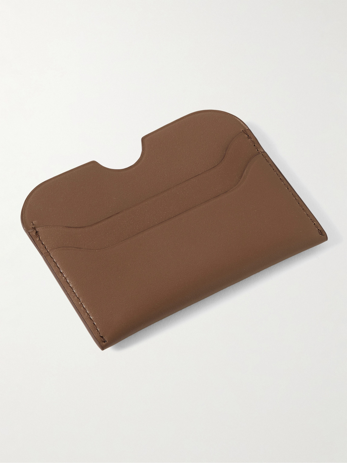 Shop Acne Studios Elmas Logo-print Leather Cardholder In Brown