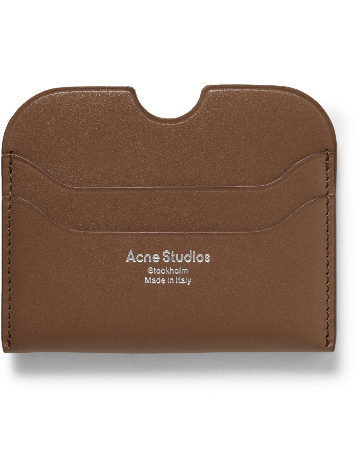 Acne Studios Elmas Logo-print Leather Cardholder In Brown