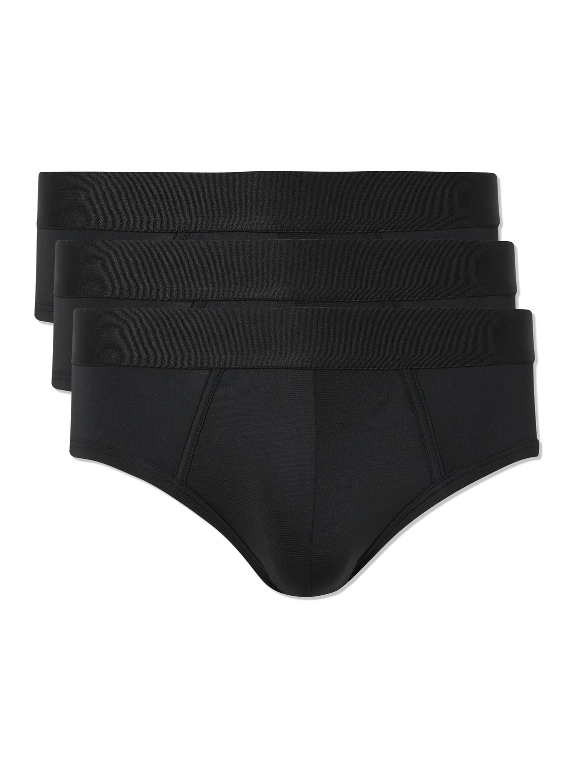 Cdlp Three-pack Performance Stretch Recycled-jersey Briefs In Black