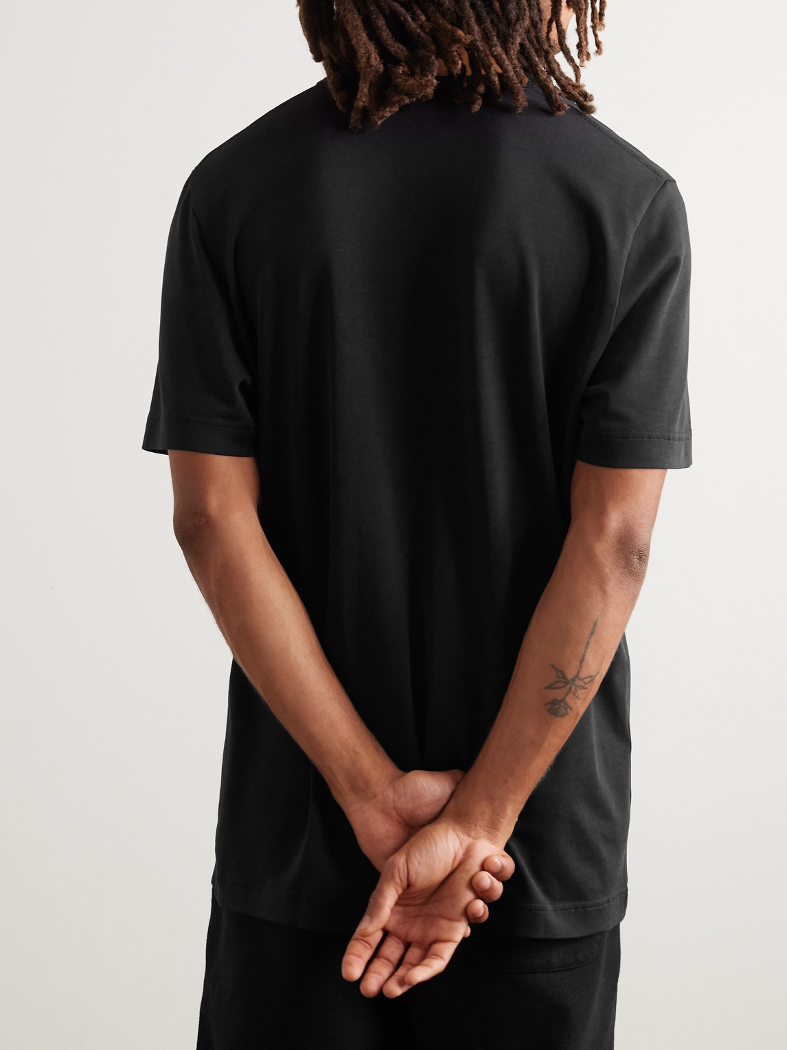 Shop Cdlp Lyocell And Pima Cotton-blend Jersey T-shirt In Black