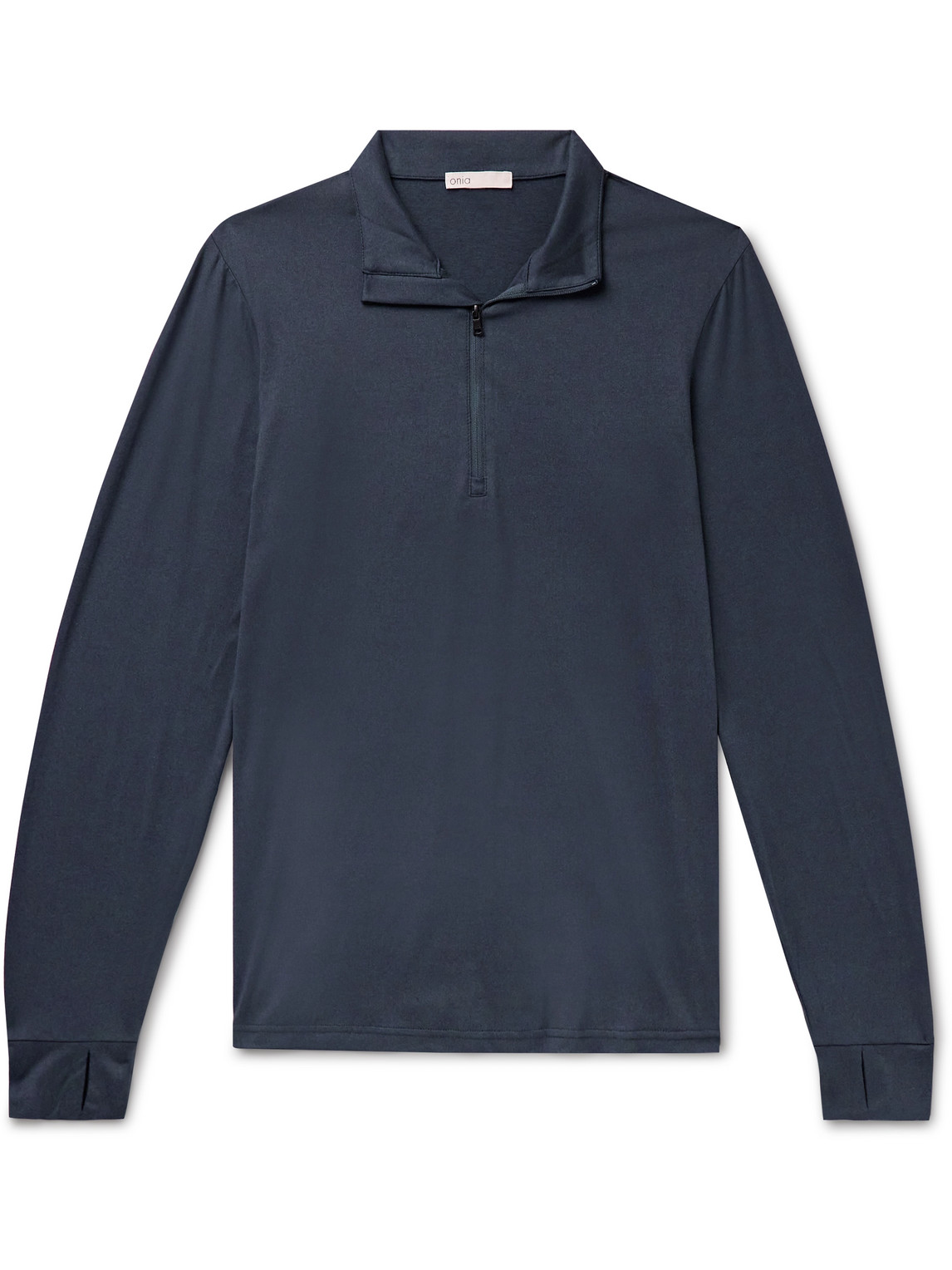 Onia Everyday Stretch-jersey Half-zip Top In Blue
